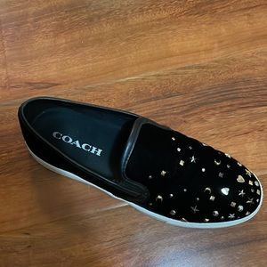 Coach parkside stardust black loafer
